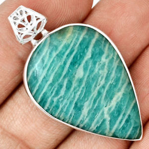 【送料無料】ネックレス　シルバーpendentif amazonite monture en argent 925 ref 0644