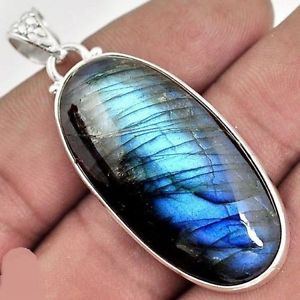 【送料無料】ネックレス　ペンダントマウントシルバーpendentif protection labradorite monture argent 925 ref 9541