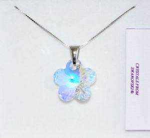 【送料無料】ネックレス　クリップワークショップアルジェントフラワースワロフスキークリスタルcollier femme atelier argento avec fleur cristal swarovski authentique