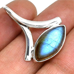 【送料無料】ネックレス　ペンダントマウントシルバーpendentif protection labradorite monture argent 925 ref 9468｜hokushin