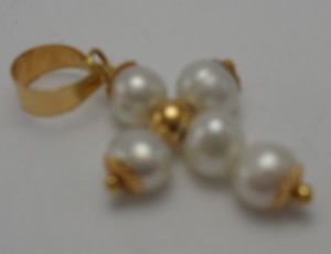 【送料無料】ネックレス　ディパールオロciondolo croce crocetta di perle e oro