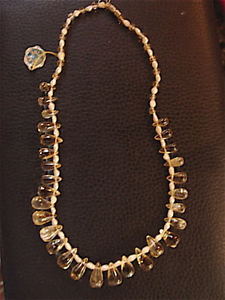 【送料無料】ネックレス　ビンテージシトリンパールカラーcollier en citrine et perle deau vintage 1970 neuf