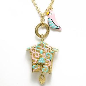 【送料無料】ネックレス　サロπle carose collana piro piro gabbietta dorata rosa azzurro pi3