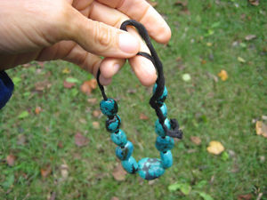 【送料無料】ネックレス　チベットターコイズビーズネパールジュエリーアートnaturel tibtain turquoise collier de perles npal bijoux art a52