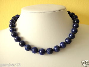 【送料無料】ネックレス ラピスラズリネックレスbleu lapis lazuli collier 12mm perles 406cm main nou profond 12 mm|hokushin