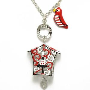 【送料無料】ネックレス　シルバーロッサビアンカπle carose collana piro piro gabbietta silver rossa bianca pi7