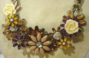 【送料無料】ネックレス　ジョアンリバースボックス＃ビッグクリップjoan rivers strass 3d gros collier fleur avec bote 1