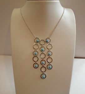 【送料無料】ネックレス　スターリングシルバーターコイズペンダントen argent sterling 925 multibrins perle turquoise pendentif nouveau design