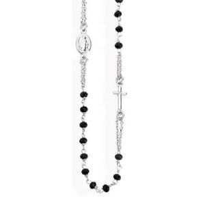 【送料無料】ネックレス　アーメンアルジェントコンcollana donna girocollo amen crobn3 in argento 925 con grani neri 19,695円