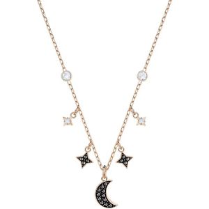 【送料無料】ネックレス スワロフスキークリップデュオムーンブラックゴールドメッキピンクオリジナルcollier swarovski femme duo moon noir plaqu or rose 5429737 neuve originale