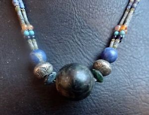 【送料無料】ネックレス　ネックレスラピスラズリパキスタンcollier lapis lazuli argent pakistan