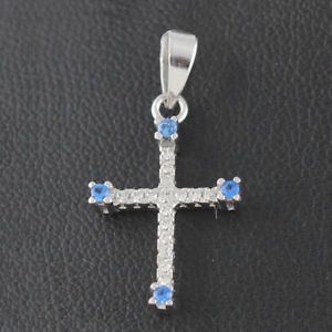 【送料無料】ネックレス　オロビアンココンチッタオロポンペイpendente croce in oro bianco 18kt con zirconi cz99 citt oro pompei