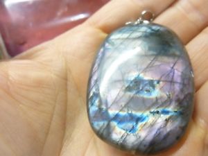【送料無料】ネックレス　ペンダントケースpendentif protection labradorite violet trs rare ref 1864｜hokushin