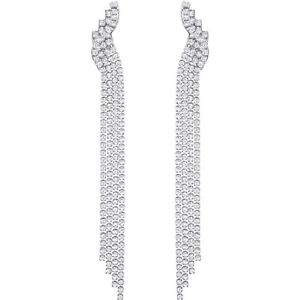 【送料無料】ネックレス スワロフスキービアンコドナイヤリングorecchini swarovski fit fazzoletto pendenti bianco donna 5409450 earrings lunghi|hokushin