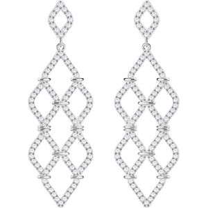 【送料無料】ネックレス スワロフスキーレースビアンコドナイヤリングorecchini swarovski lace pendenti bianco donna 5382358 earrings eleganti|hokushin