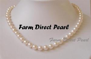 【送料無料】ネックレス　ホワイトパールネックレス914cm long 89mm rond perle blanche collier guirlande culture deau douce