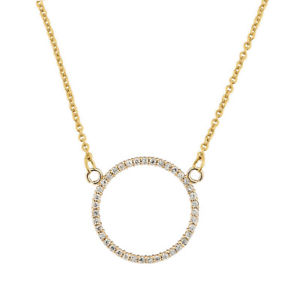 【送料無料】ネックレス　ネックレスサークルｋイエローゴールド050 cts circle of love collier en 14k or jaune 17cm