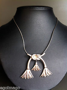 【送料無料】ネックレス　シックネックレスミシェルビュッフェビンテージtrs chic collier sign michel buffet en argent 925 palmettes vintage