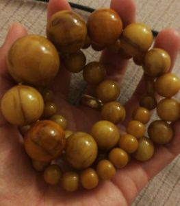 【送料無料】ネックレス ベークライトクランプマスタードイエローcollier baklite jaune moutarde ancien