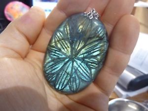 【送料無料】ネックレス　ペンダントenorme pendentif protection labradorite 43 gr ref 1915