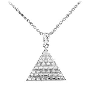 【送料無料】ネックレス　ファインｋホワイトゴールドエジプトピラミッドfine 14k or blanc gyptien pyramide gomtrique triangle collier
