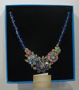 【送料無料】ネックレス ハイジクリスタルガラスフラワークリップheidi daus bleu verre cristal amp; strass 3d collier fleur