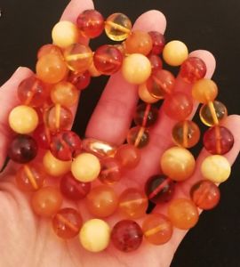【送料無料】ネックレス　クリップイエローオレンジバタースコッチcollier ambre jaune butterscotch, transparent ronge et jaune