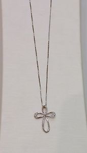 【送料無料】ネックレス　ゴールドネックグロスホワイトクロスrasducou comtes bijoux en or blanc brillant croix glb 885｜hokushin