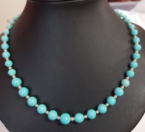 【送料無料】ネックレス　ネックターコイズビンテージクロージングcollier ras de cou vintage turquoise fermeture en argent refm574｜hokushin