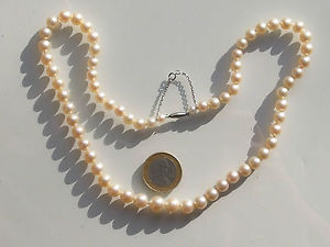 【送料無料】ネックレス　クランプホワイトゴールドクラスプパールtres beau collier ancien avec grosse perle de culture et fermoir en or blanc 18k｜hokushin