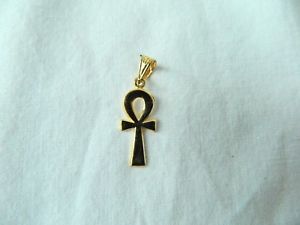 【送料無料】ネックレス キーkイエローゴールドペンダントロングエジプトankh egyptien cl of life 18k or jaune pendentif 33cm long 38|hokushin