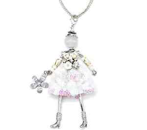【送料無料】ネックレス　ペンダントネックレスファブリックsp838d sautoir collier pendentif poupe articule robe tissu manches fleurs｜hokushin 12,565円