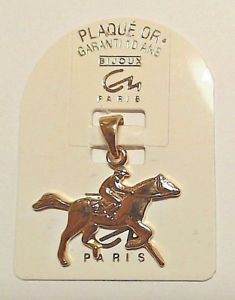 【送料無料】ネックレス　モデルゴールドプレートライダーpendentif ancien modele plaque or le cheval et son cavalier｜hokushin