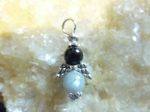 【送料無料】ネックレス　ペンダントブラックスピネルビーズpendentif ange protection labradorite amp; spinelle noire perles 8mm｜hokushin