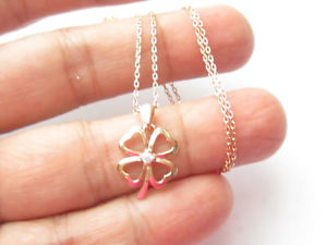 【送料無料】ネックレス　ゴールドトルコスターリングシルバーホワイトトパーズドアクローバーローズturque or rose en argent sterling 925 topaze blanche porte bonheur trfle｜hokushin