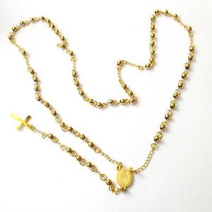 【送料無料】ネックレス　ドナロコンcollana uomo donna rosario acciaio lucido e oro con crocifisso 65 cm 118 n｜hokushin 13,485円
