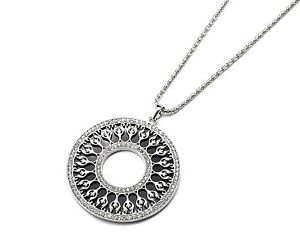 【送料無料】ネックレス　※リングクランプアースファッションドロップシルバーcl479 * sautoir collier anneau motif gouttes contour strass mode femme argent 12,766円