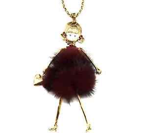 【送料無料】ネックレス　ペンダントネックレススパンコールドレスsp803e sautoir collier pendentif poupe articule robe sequins et pompons f