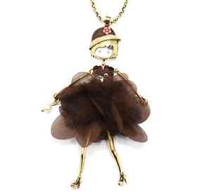 【送料無料】ネックレス　ペンダントネックレススパンコールドレスsp800e sautoir collier pendentif poupe articule robe sequins, froufrous e｜hokushin