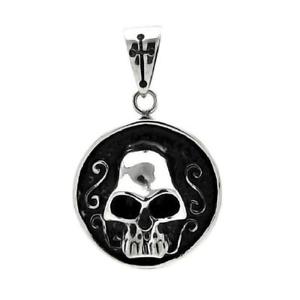 【送料無料】ネックレス　メダイヨンペンダントボールチェーンステンレススチールヘッドacier inoxydable tte de mort pendentif mdaillon, gratuit ball chain