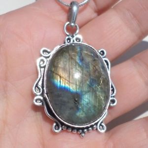 【送料無料】ネックレス　ペンpendentif plaqu argent et labradorite pen29