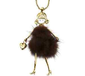 【送料無料】ネックレス　ペンダントネックレススパンコールドレスsp802e sautoir collier pendentif poupe articule robe sequins et pompons f｜hokushin