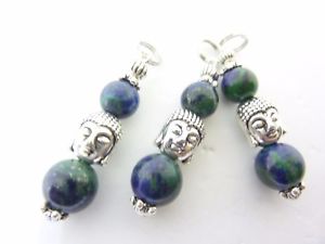 【送料無料】ネックレス　ペンダントラピスラズリpendentif bouddha lapis lazuli amp; chrysocolle perles 108 mm longueur 4 cm