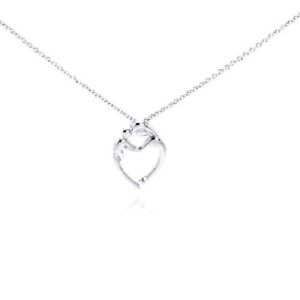 【送料無料】ネックレス　スターリングシルバーネックレスオープンargent sterling collier w cur ouvert maman amp; enfant pendentif