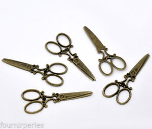 【送料無料】ネックレス　ペンダントブロンズアクセサリ100 pendentifs breloques charms ciseaux bronze bijoux accessoire 6x25cm