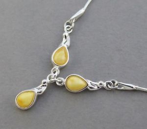 【送料無料】ネックレス　オレンジネックレスバルトソリッドシルバーcollier ambre vritable mer baltique argent massif 925