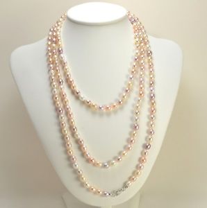 【送料無料】ネックレス アルジェントパールcollana chiusura argento perle biwa multicolore 6 x 8 mm cnm 027