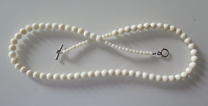 【送料無料】ネックレス クリップcollier corail blanc 51cm et 6,50mm|hokushin