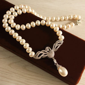【送料無料】ネックレス　シルバージルコンドロップネックレスcollier perle de culture blanche sygne argent 925 zircon pendante goutte tz｜hokushin