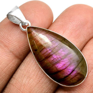 【送料無料】ネックレス ペンダントケースマウントpendentif protection labradorite violet trs rare monture argent 925 ref 4096
